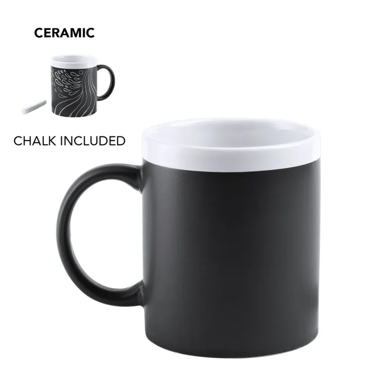 Taza Colorful 350 ml. Presentación Individual. Tiza Incluida