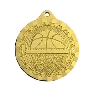 Medalla de Baloncesto Dorada en Metal