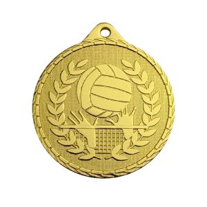 Medalla de Voleibol Dorada en Metal