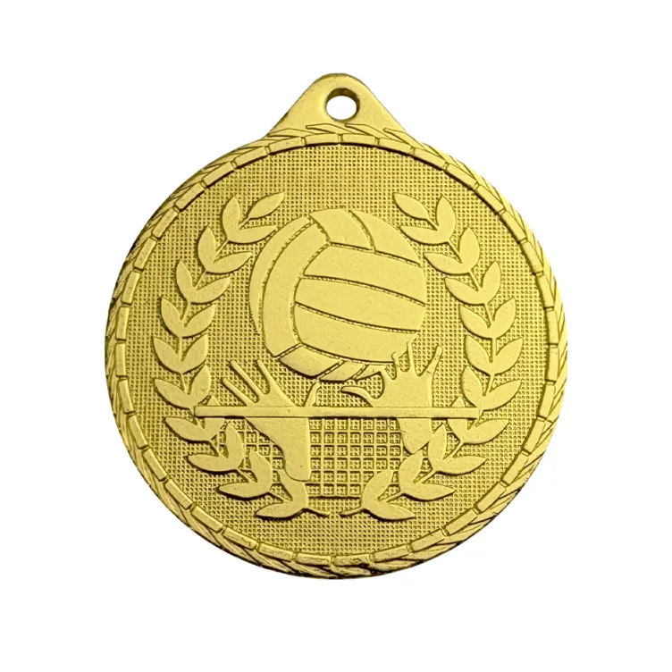 Medalla de Voleibol Dorada en Metal