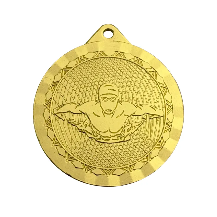 Medalla de Natación Dorada en Metal