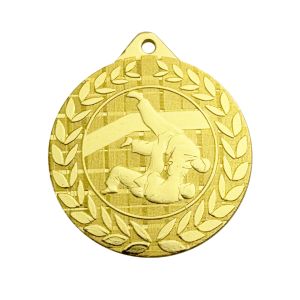 Medalla de Judo Dorada en Metal