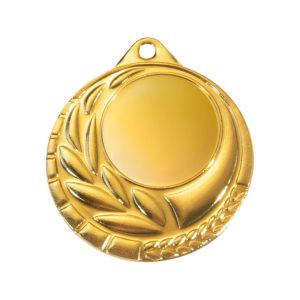 Medalla de Metal Dorada con Diseño de Laurel – Ideal para Premios y Reconocimientos