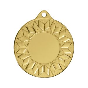 Medalla Dorada de Premiación con Diseño Geométrico