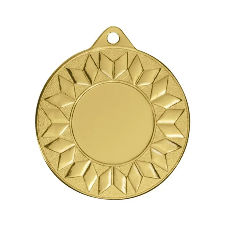 Medalla Dorada de Premiación con Diseño Geométrico