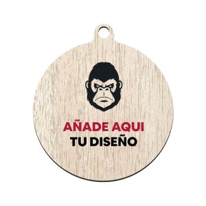 Medalla de madera redonda