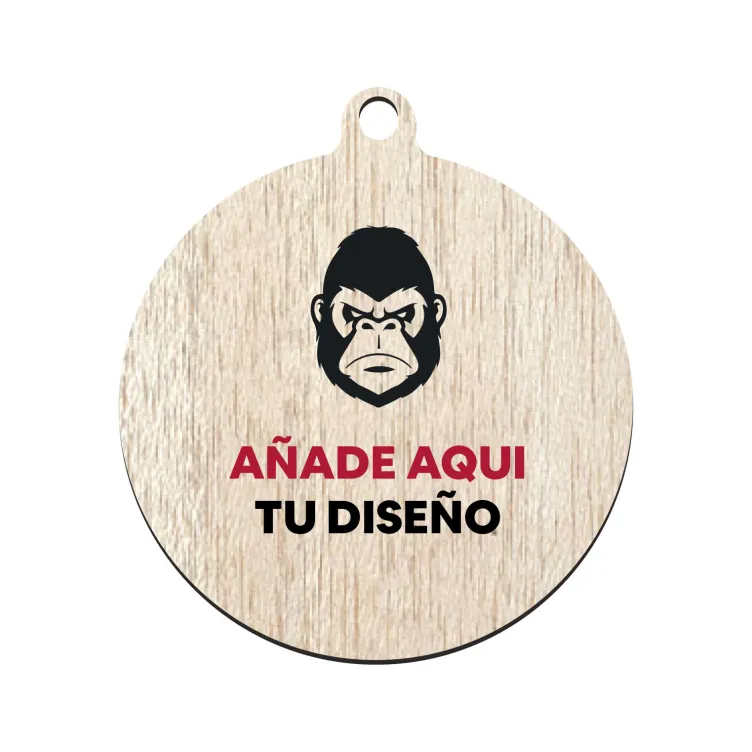 Medalla de madera redonda
