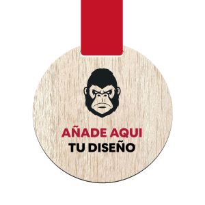 Medalla de madera para cinta personalizada