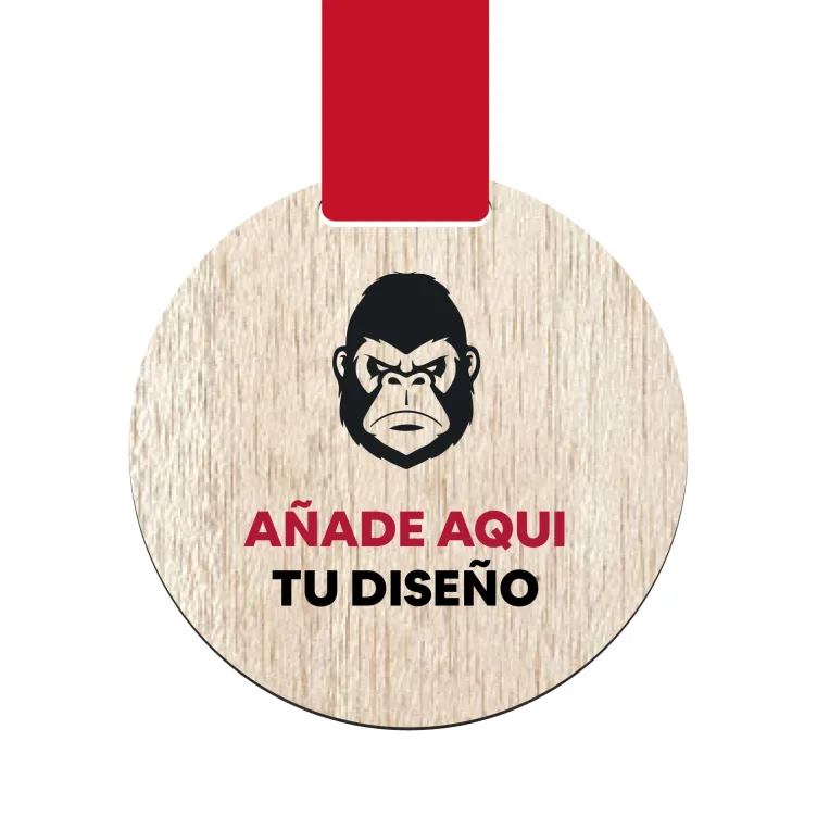 Medalla de madera para cinta personalizada