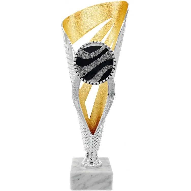 Copa trofeo bicolor dorado plata grande