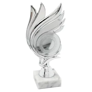 Trofeo de Alas Plateado con Base de Mármol – Premio Personalizable para Competencias y Eventos 