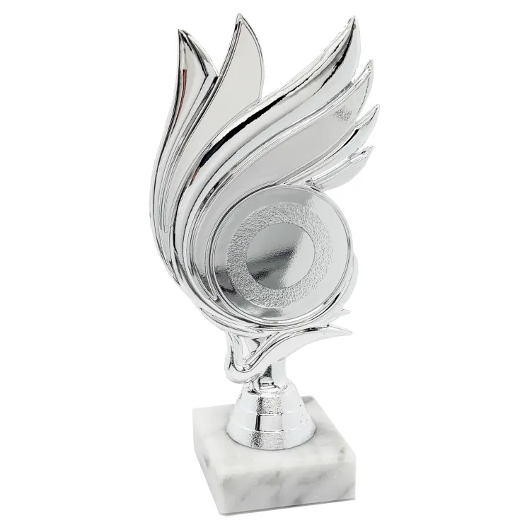 Trofeo de Alas Plateado con Base de Mármol – Premio Personalizable para Competencias y Eventos 