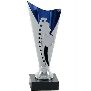 Trofeo para premios azul y plateado