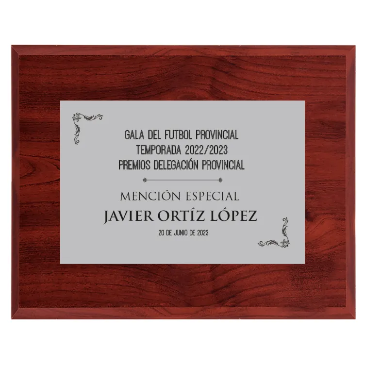 Placa de Homanaje de Madera