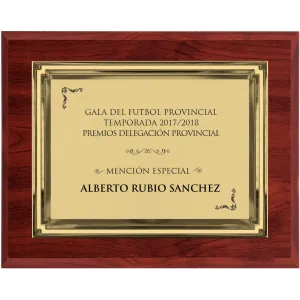 Placa de Homanaje de Madera