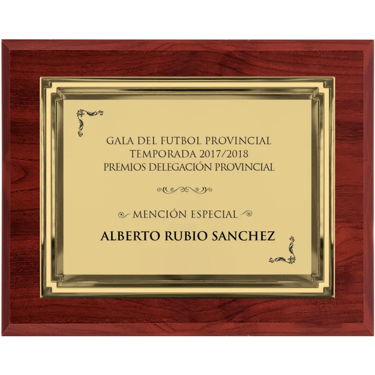 Placa de Homanaje de Madera