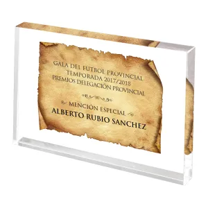 Placa de Homanaje de Metacrilato