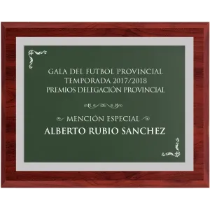 Placa de Homanaje de Madera