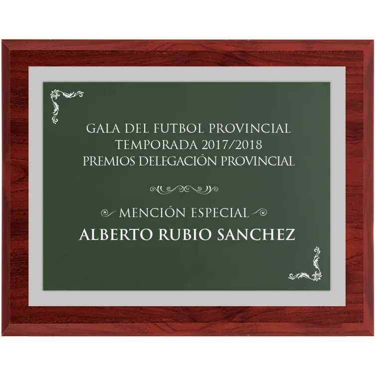 Placa de Homanaje de Madera