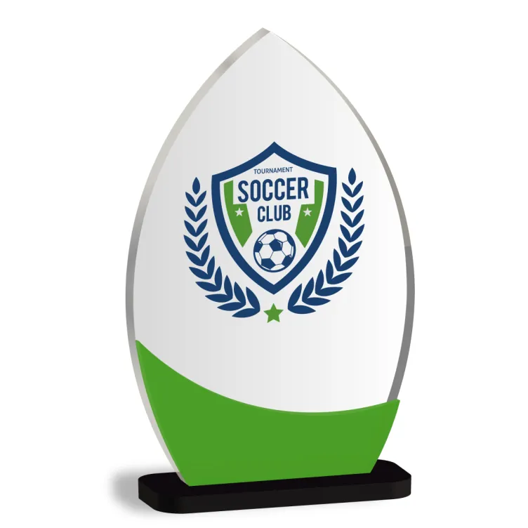 Trofeo Personalizado de metacrilato verde