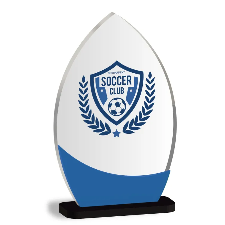 Trofeo Personalizado de metacrilato azul