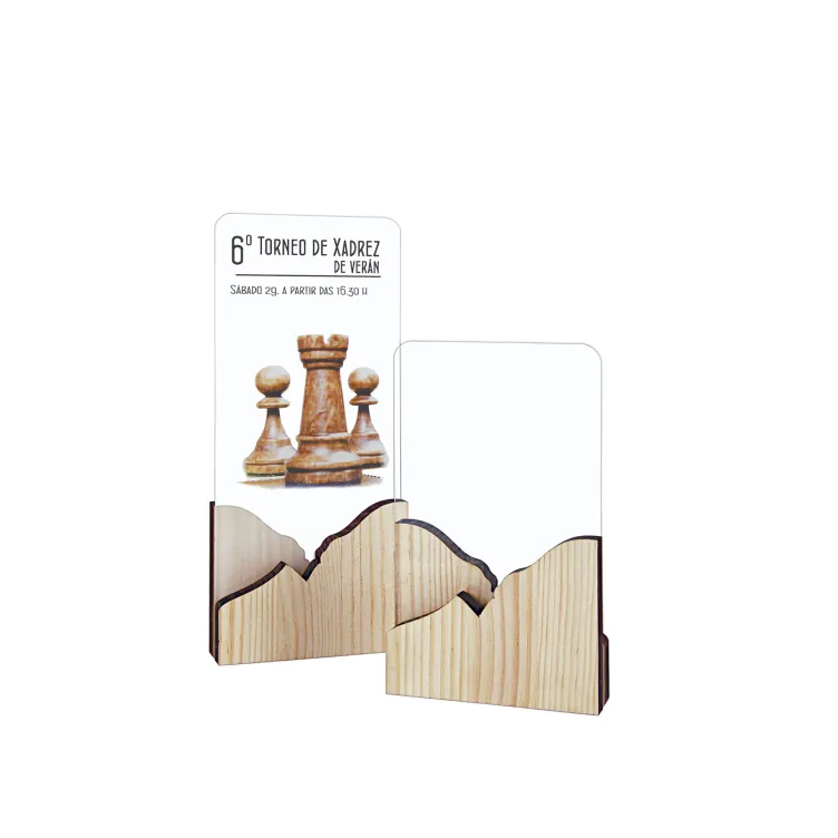 Trofeo de Metacrilato con Base de Madera