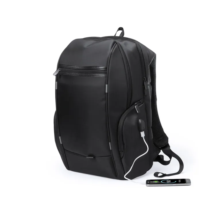 Mochila Zircan Conexión USB. Bolsillo Acolchado para Portátil. Parte Trasera y Cintas Acolchadas