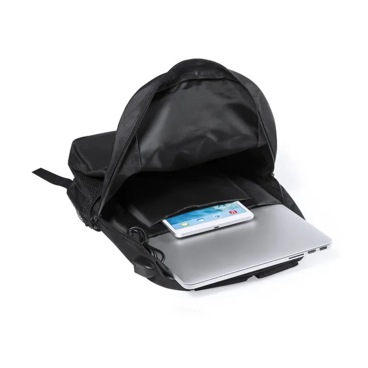 Mochila Halnok Conexión USB. Bolsillo Acolchado para Portátil y Tablet. Parte Trasera y Cintas Acolchadas