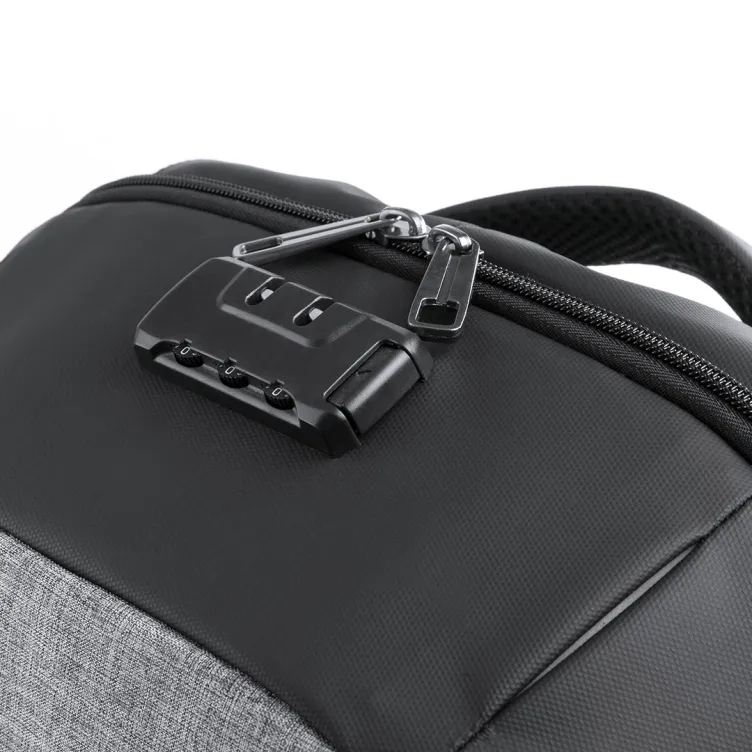 Mochila Koneit Conexión USB. Bolsillo Acolchado para Portátil y Tablet. Parte Trasera y Cintas Acolchadas. Cierre Seguridad Incluido