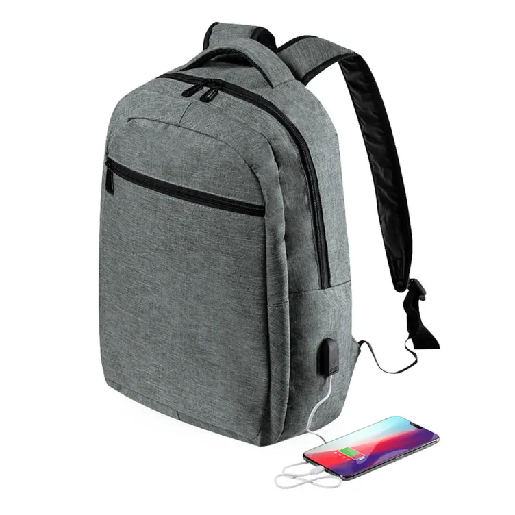 Mochila Mispat Conexión USB. Bolsillo Acolchado para Portátil y Tablet. Parte Trasera y Cintas Acolchadas