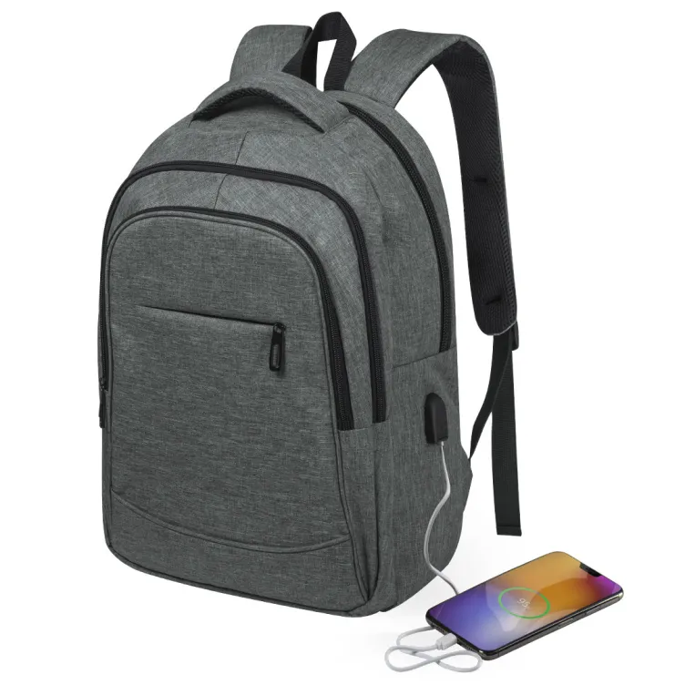 Mochila Kacen Conexión USB. Bolsillo Acolchado para Portátil y Tablet. Parte Trasera y Cintas Acolchadas