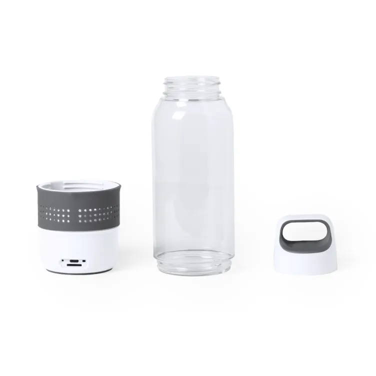 Bidón Altavoz Padow 500 ml. Conexión Bluetooth. Potencia 3W. Recargable USB. Presentación Individual. Cable Incluido