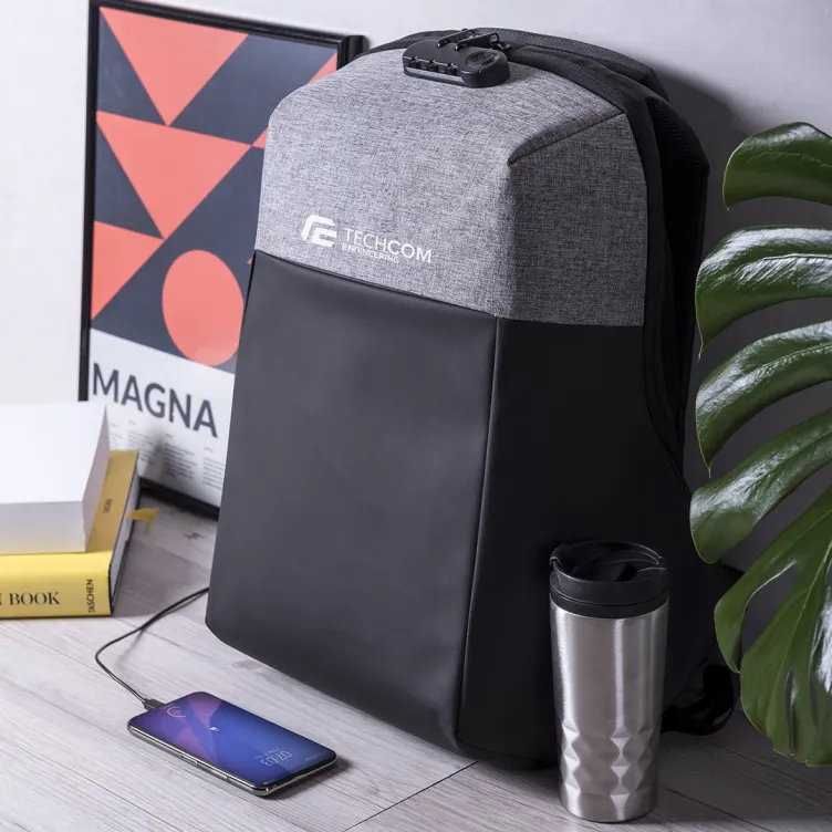 Mochila Antirrobo Ranley Conexión USB. Bolsillo Acolchado para Portátil y Tablet. Parte Trasera y Cintas Acolchadas. Cierre Seguridad Incluido