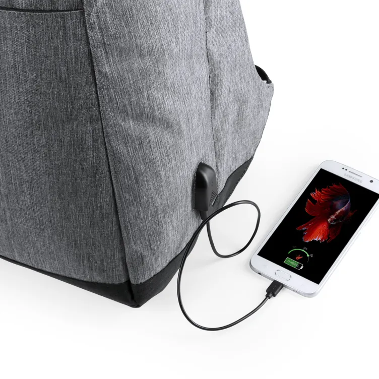 Mochila Antirrobo Vectom Conexión USB. Bolsillo Acolchado para Portátil y Tablet. Parte Trasera y Cintas Acolchadas