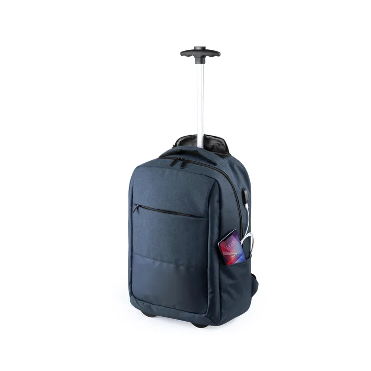 Mochila Trolley Haltrix Conexión USB. Bolsillo Acolchado para Portátil. Cintas Acolchadas