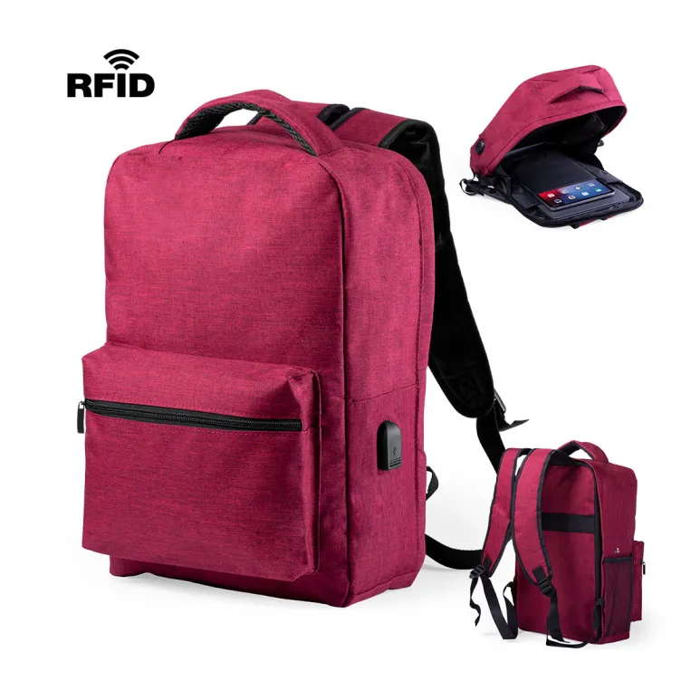 Mochila Antirrobo Komplete Protector RFID. Conexión USB. Bolsillo Acolchado para Portátil y Tablet. Parte Trasera y Cintas Acolchadas