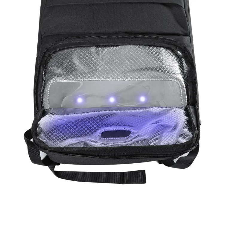 Mochila Esterilizador UV Kraps Acolchada. Bolsillo Acolchado para Portátil y Tablet. Luz Ultravioleta. Conexión USB. Cable Incluido