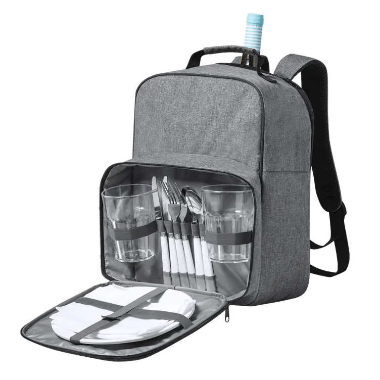 Mochila Nevera Picnic Kazor 12 Piezas. 2 Servicios. Parte Trasera y Cintas Acolchadas