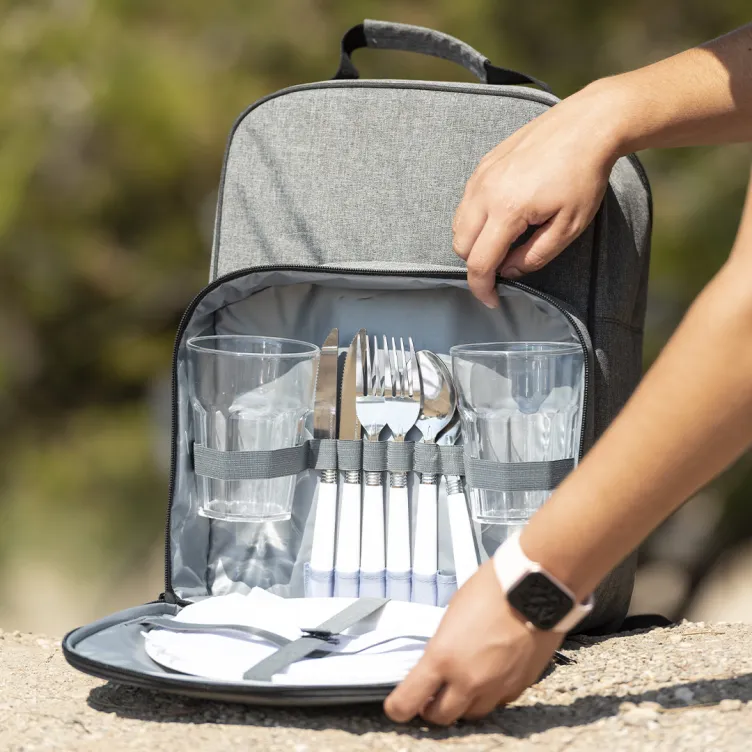 Mochila Nevera Picnic Kazor 12 Piezas. 2 Servicios. Parte Trasera y Cintas Acolchadas
