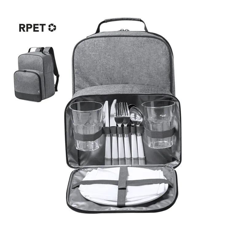 Mochila Nevera Picnic Kazor 12 Piezas. 2 Servicios. Parte Trasera y Cintas Acolchadas